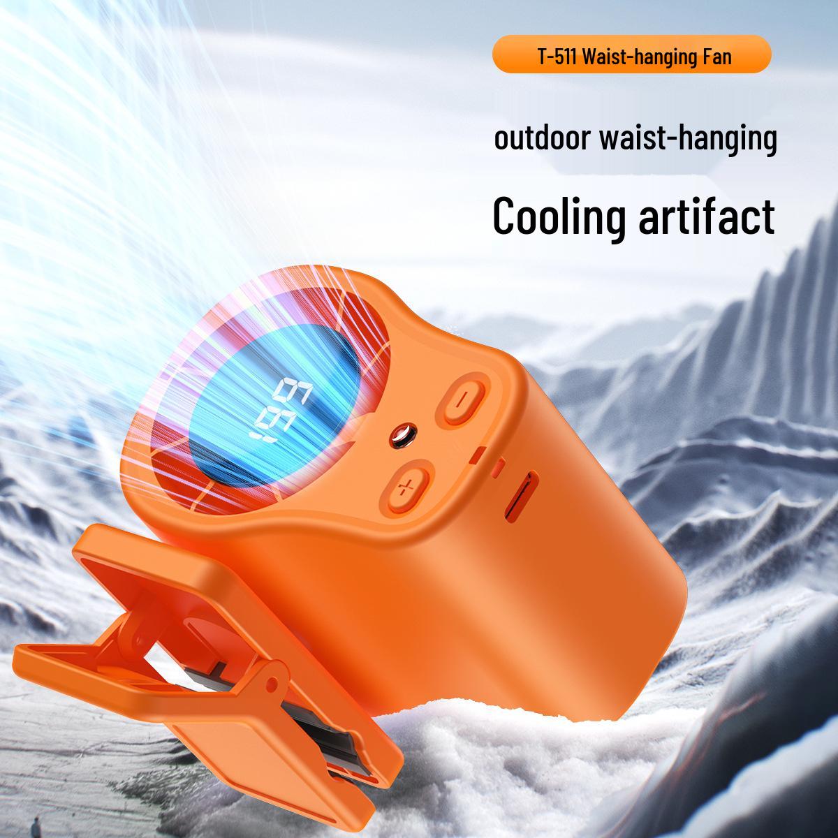 

Portable Neck & Waist Clip Fan with Desk Light - Large Air Volume 87*51*95mm оранжевый