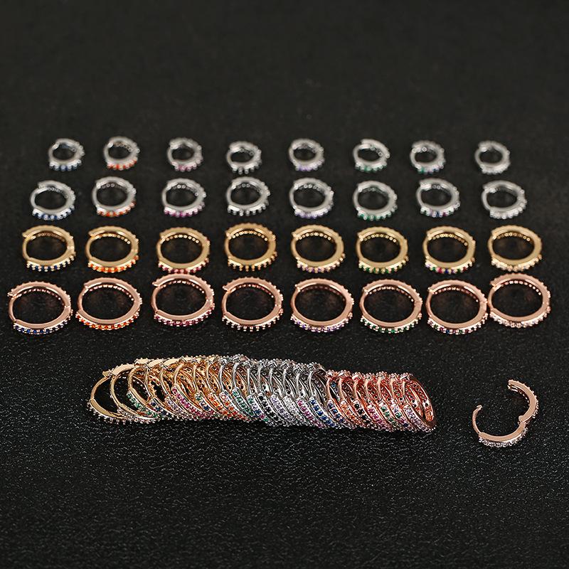 Exquisite Cross-Border Earrings: Simple, Stylish Ear Cuffs with Colored Zircons