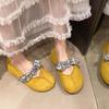 New fashion temperament soft bottom flat Mary Jane shoes women wear bow word with shoes slippers versatile