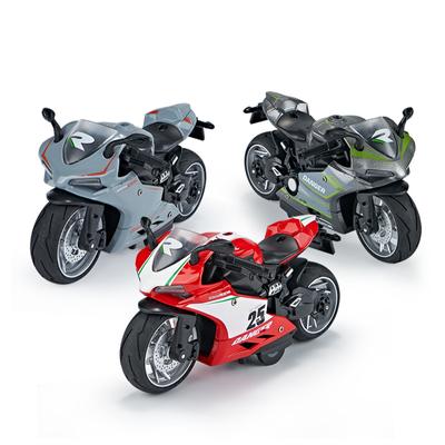 1/12 Scale Ducati Diecast Motorcycle Model Toy, Pull Back Toy with Sound and Light for Kids Toddler Boys Girls Gift Collection