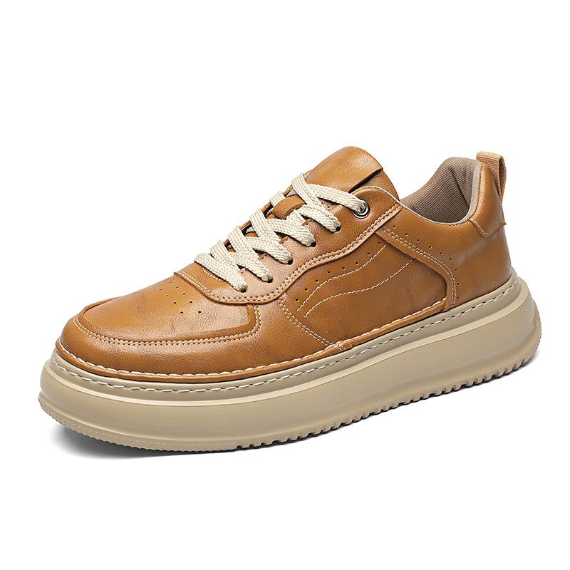 

High Quality Brand Leather Men s Shoes Breathable Casual Sneakers Men Handmade Luxury Designer Shoes for Men Zapato Para Hombre 38 коричневый