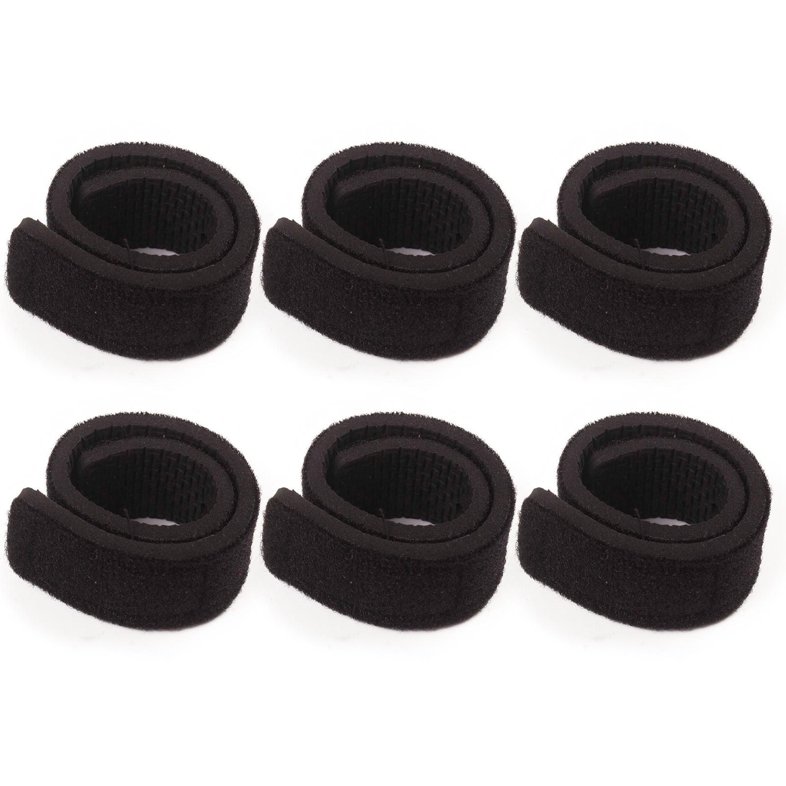 12 pezzi Cinghie per Canna da Pesca Fascia Avvolgente per Canna da Pesca Elastici Cinture Porta Canna da Pesca 6pcs nero