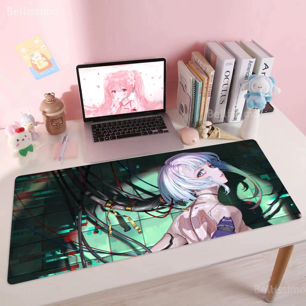 Ccyberpunk  Cute Cartoon Eedgerunners Mouse Pad Anime Keyboard Large Mousepad for Gaming Accessories Notebook Rubber Desk Mat