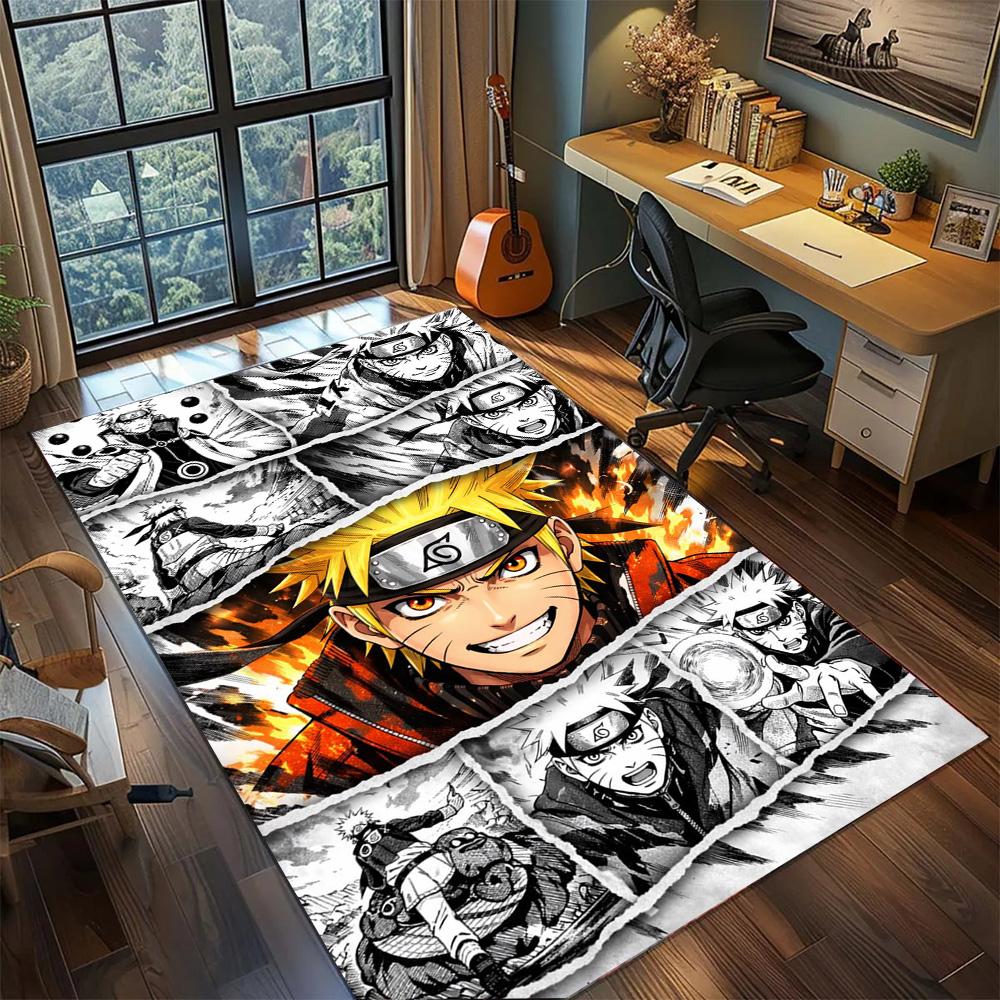 Washable Naruto Carpet Floor Mat Anti-Slip Large Area Rug for Home Decor Gamer Room Bedroom