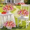 2/4Pcs 35cm Artificial Flowers for Outdoors UV Resistant Fake Flower Greenery Shrub Plant Home Garden Porch Patio Wedding Decor