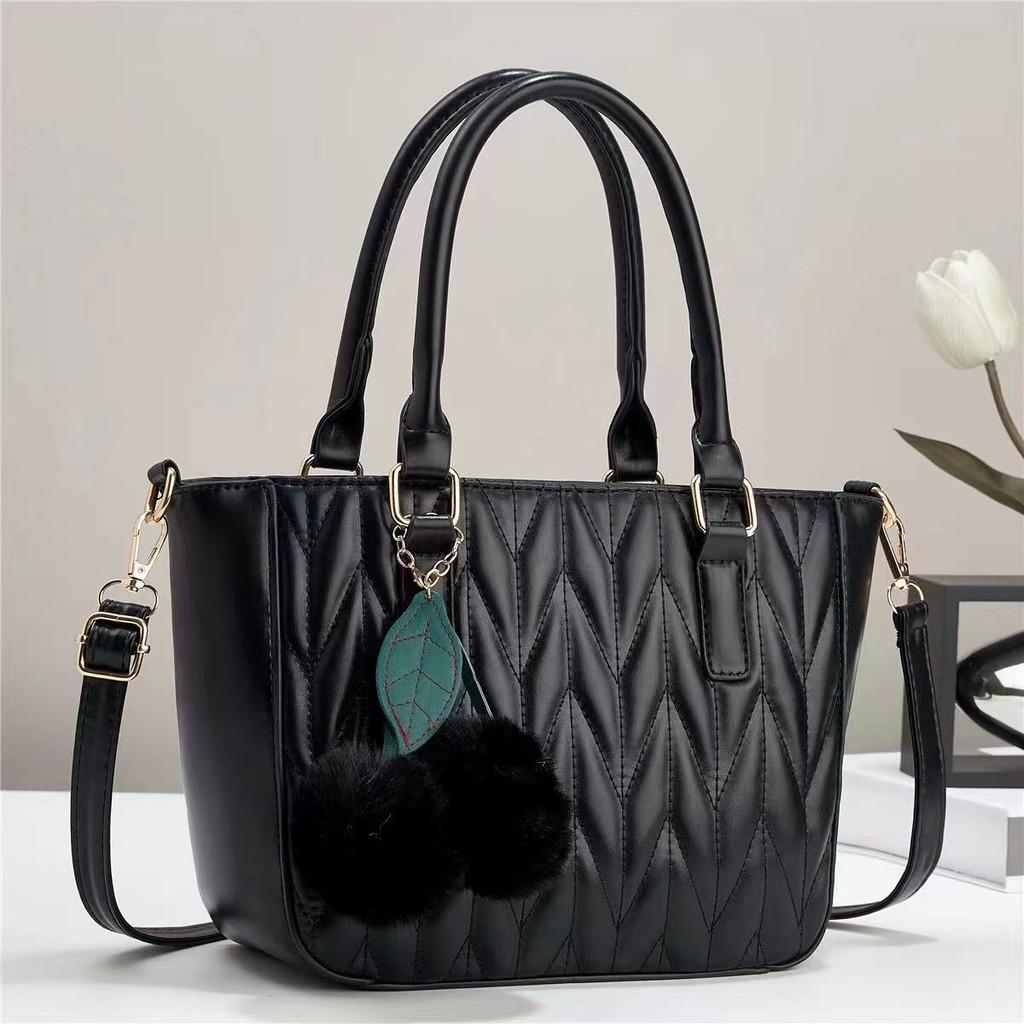 Fashionable Ins Inspired Quilted Tote Bag For Women Perfect For Daily Use чёрный