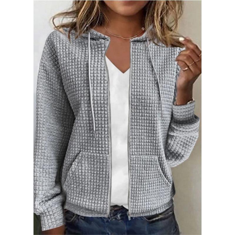 Women S Zip Up Hooded Long Sleeve Sweatshirt Coat