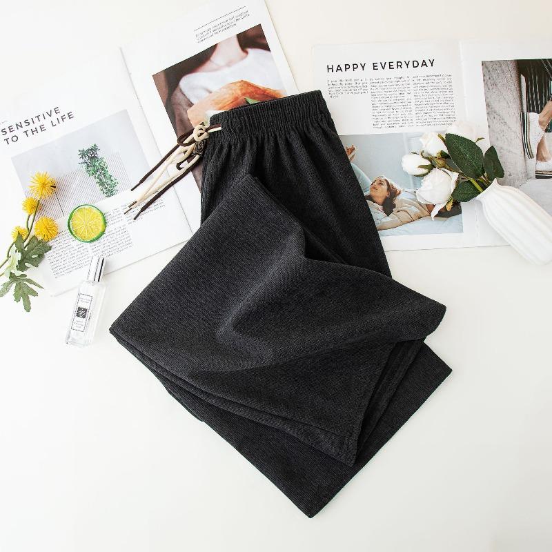 South East Asia Foreign Trade Explosion Corduroy Wide-leg Pants Women's Summer New High Waist Thin Casual Narrow Version Straight Pants