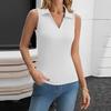 Women's Summer Casual V Neck Sleeveless Solid Color Tight Tank Top Fashion Trendy Top