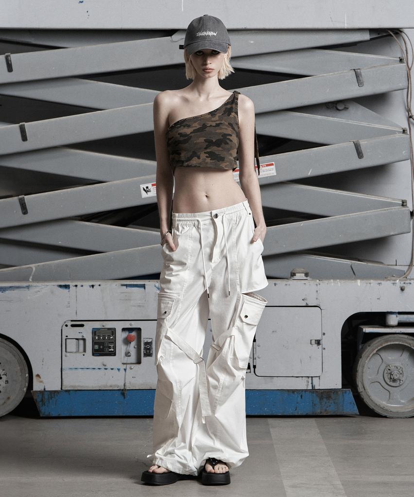 Jenyujeu Kajo Double Pocket Parachute Pants - White