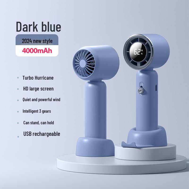 Compact USB Rechargeable Mini Fan with Digital Display