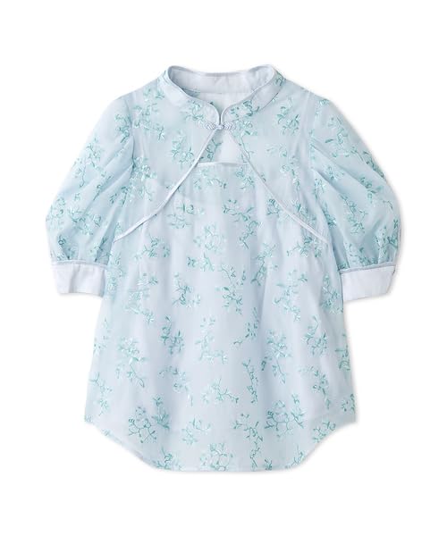 

Lily Brown Embroidered Chinese Top LWFB251119 SAX Women s