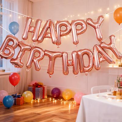 16Inch Letter Balloons Party Supplies Birthday Decoration Baby Shower Girl Boy Gender Reveal Children's Adult Balloon Banner