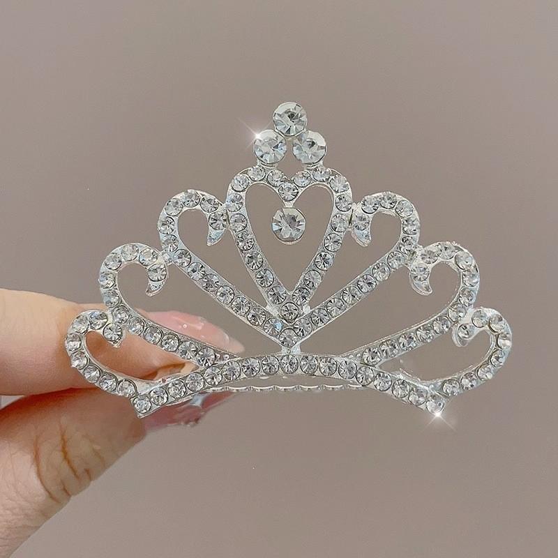 Children's Rhinestone and Pearl Hair Comb Crown for Weddings and Photo Shoots