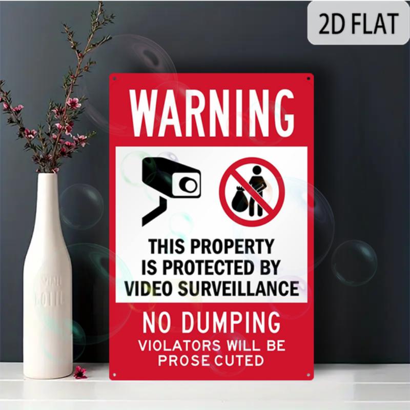 

2D Flat Aluminum Sign 8x12 Sign WARNING Durable Outdoor Aluminum Sign for Business And Parking Regulations 20x30cm（7.8x11.8inch）