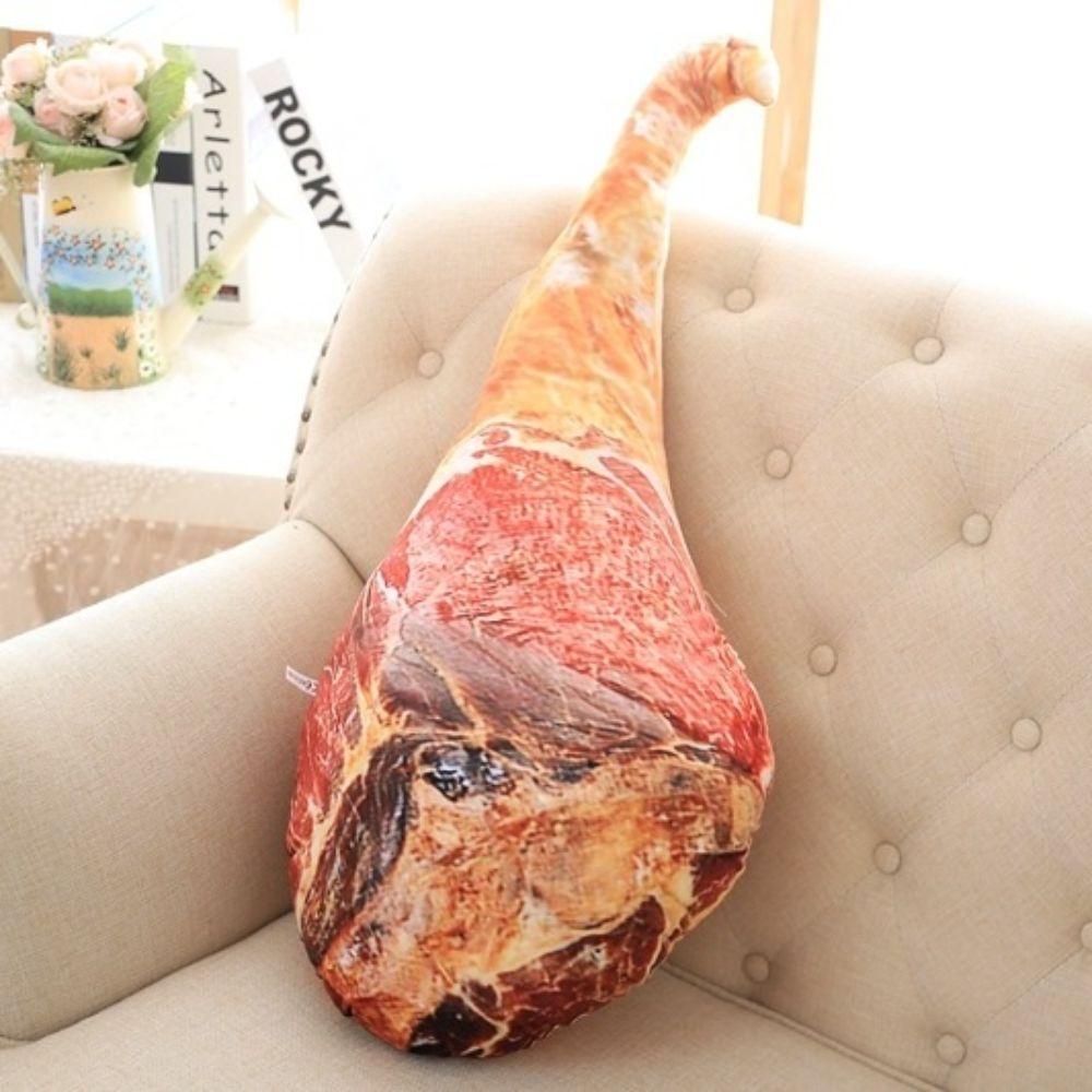 Waist Cushion Ham Food Pillow Funny Spoof 3D Simulation Ham Creative Ham Plush Toy  Bedroom