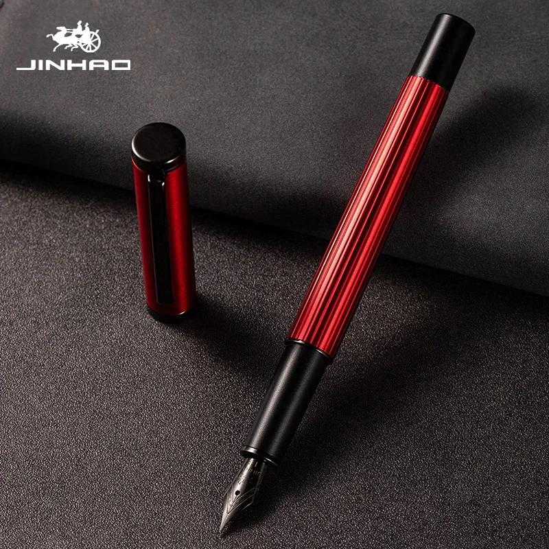 

Luxury JINHAO 88 Metal Fountain Pen Blue/Red/Black Color Writing Pens F/EF Nib Business Office School Supplies Stationery PK 82 (as the picture,F)