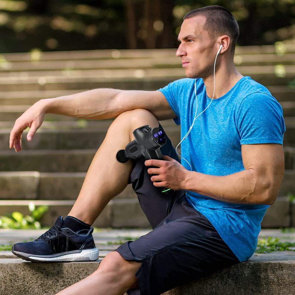 Limited Stocks Fascial Massage Gun Deep Tissue Body Massager For Muscle Pain Relief Lcd Display Adjustable Speeds