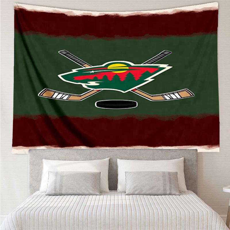 Minnesota Hockey Team Tapestry, Unique Design Tapestry, Wall Decor for Bedroom,Livingroom, Playroom,Heartwarming Fan Holiday Gifts