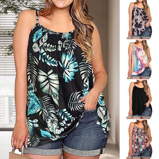 

Женский топ с круглым вырезом без рукавов, свободный крой, с открытой спиной, тонкий жилет в богемном стиле с принтом, женский топ