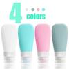 60ml Silicone Travel Bottles Set with Clear Toiletry Bag - 4 Pack for Toiletries