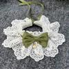 1Pc  Pet Bow Pearl Necklace Cat Collar Scarf Thin Pet Clothing Decoration Cat and Dog Wedding Ribbon Dog Necklace Garfield