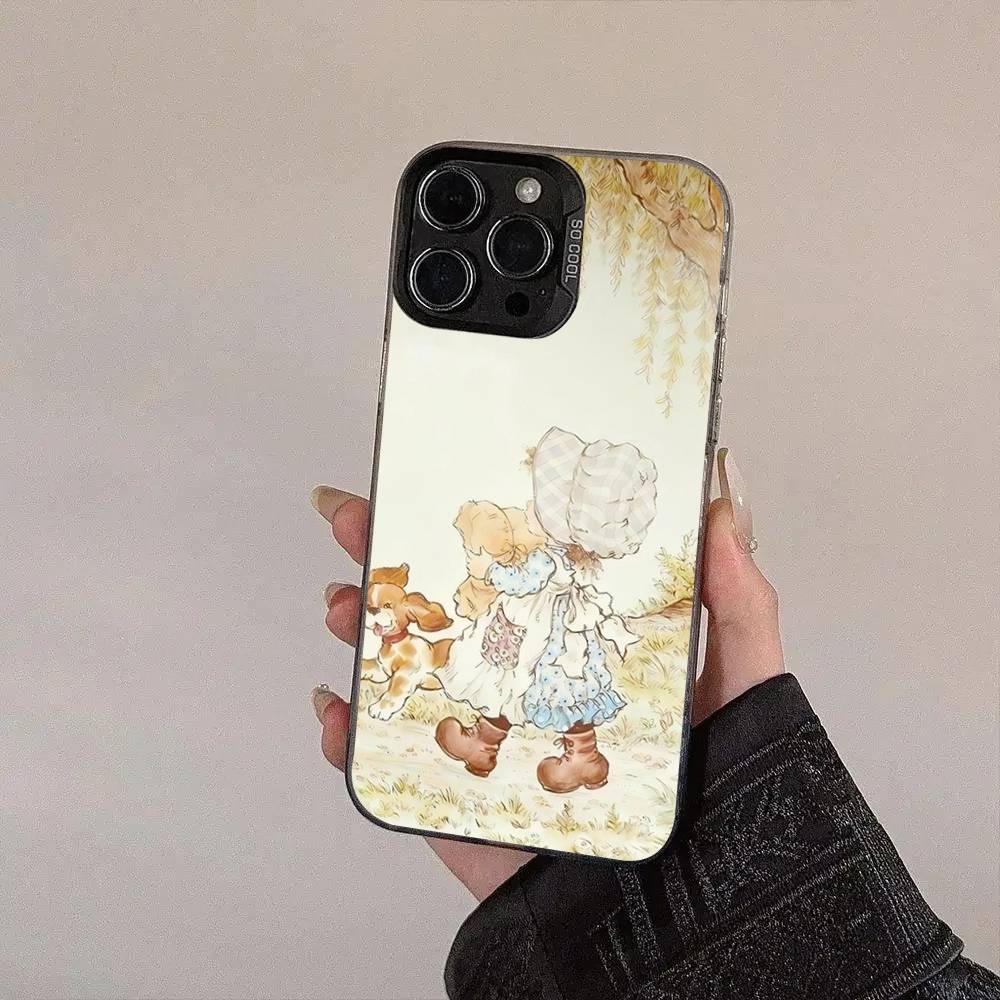 Sarah Kay Girls Cute Frosted Phone Case For IPhone 17 16 15 14 Plus 13 12 11 Pro Max X Xs XR Silver Hard Cover