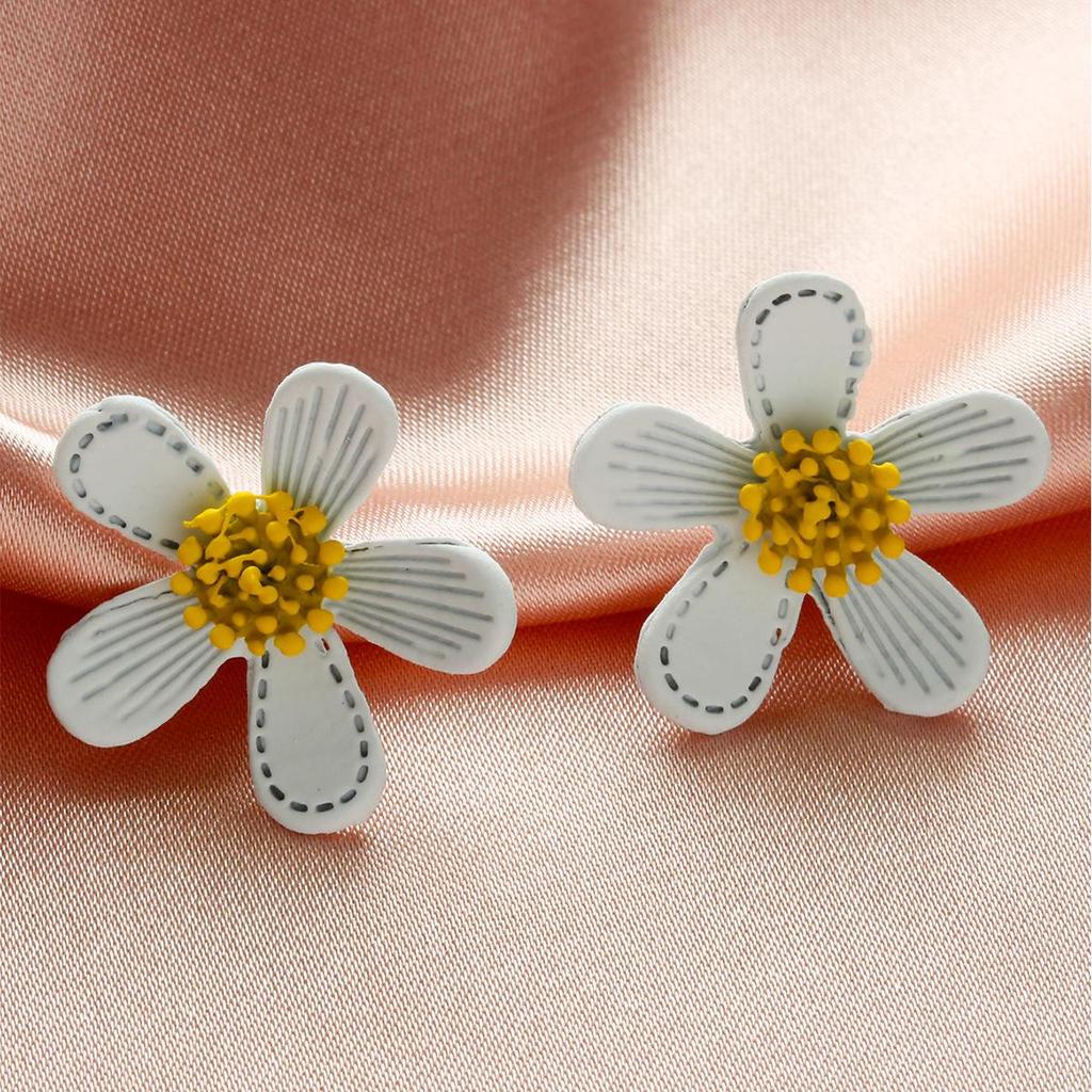 Trendy Multicolor Flower Drop Earrings for Women – Elegant & Slimming European/American Style
