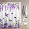 Quick Dry Easy Clean Shower Curtain With Hooks Waterproof Anti-Mold Cute Style Multi-Scene Use For Bathtub Privacy Protection