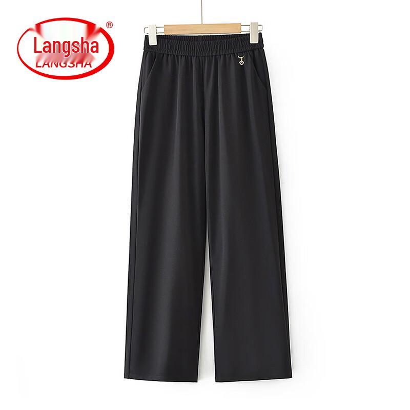 LangSha Women s High-Waist Loose Straight-Leg Casual Pants 2XL