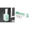Toothbrush Holder Toothpaste Stand Bathroom Storage Organizer Self Wall Mounted Without Drilling Toothpaste Squeezer Dispenser