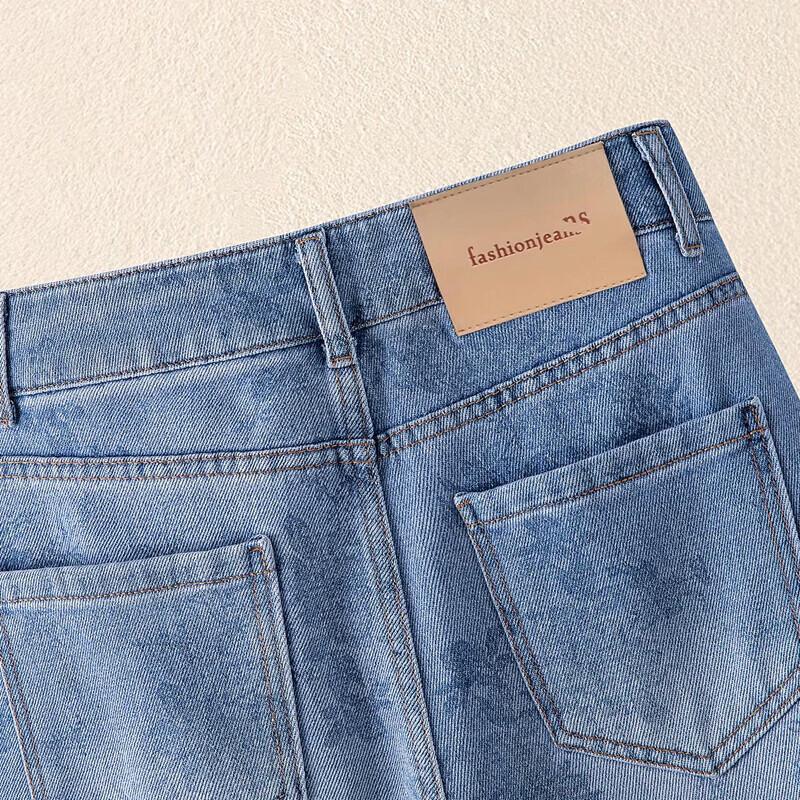 Women's High-Waist Washed Wide-Leg Jeans