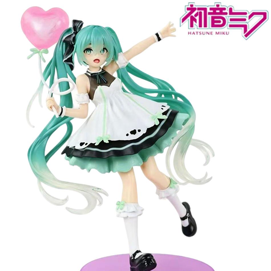 In stock Hatsune Miku Birthday AMP+ Figure Heart Balloon PVC Anime Collectible Toy Gift