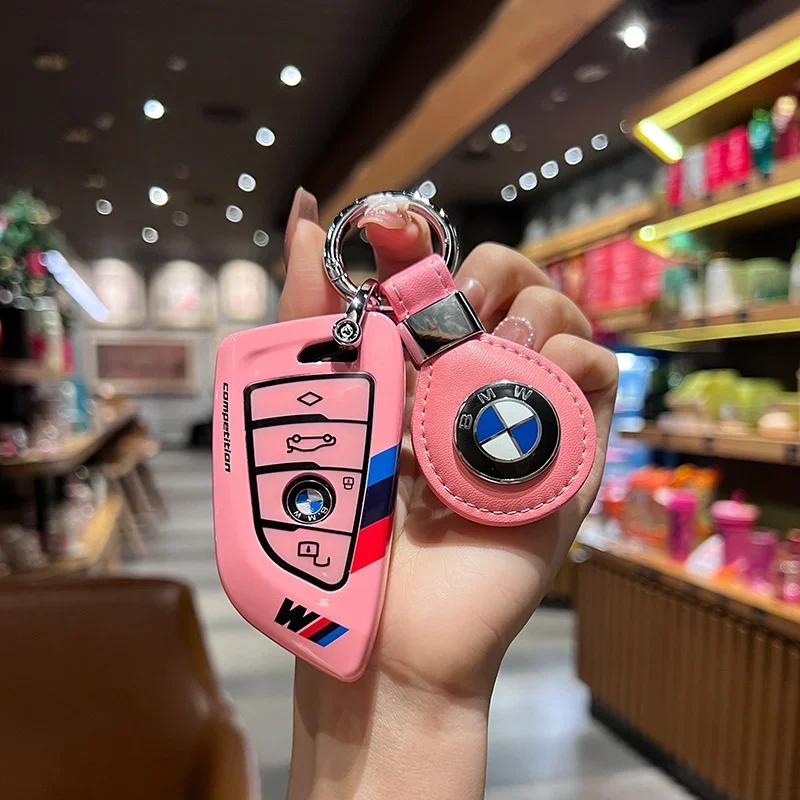 2025 ABS Racing style Car Key Case Cover For BMW X1 X3 X5 X6 X7 1 3 5 6 7 Series G20 G30 G11 F15 F16 G01 G02 F48 Accessories