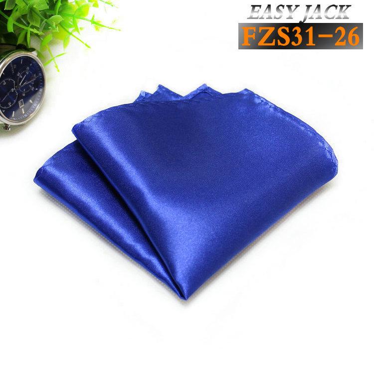 Solid Color Glossy Faux Silk Pocket Square with Printed Edging