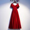 Evening Dress Dark Red V-Neck Dresses Woman Party Night A-LINE Evening Gowns for Women Plus Size