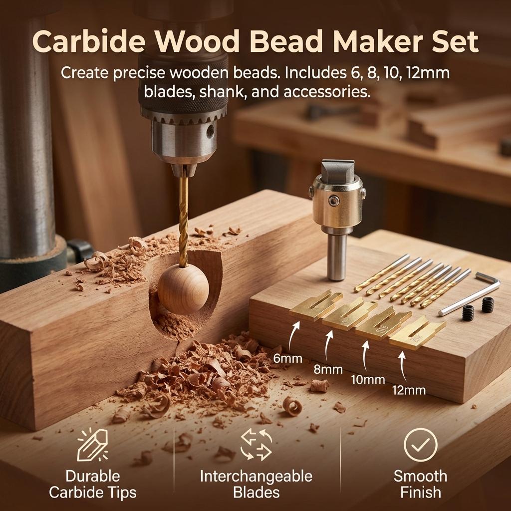 Alloy Tool Woodworking Bead Cutter Separate Design Precision Durable For Woodworking And Bead Making
