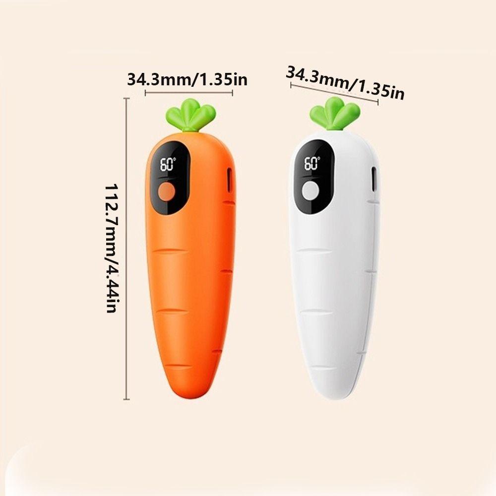 Carrot Shape Hand Warmer Digital Display Pocket Warm Hand Treasure Personal Heating