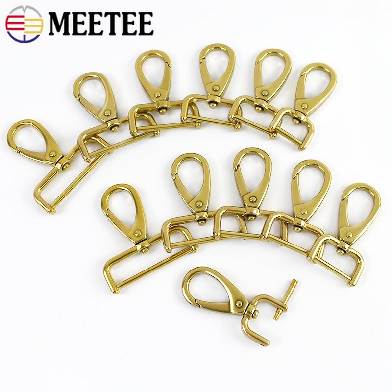 2Pcs 15-40mm Detachable Solid Brass Snap Hook Metal Swivel Lobster Buckle Backpack Carabiner Clips Clasp Dog Collar Bag Buckles