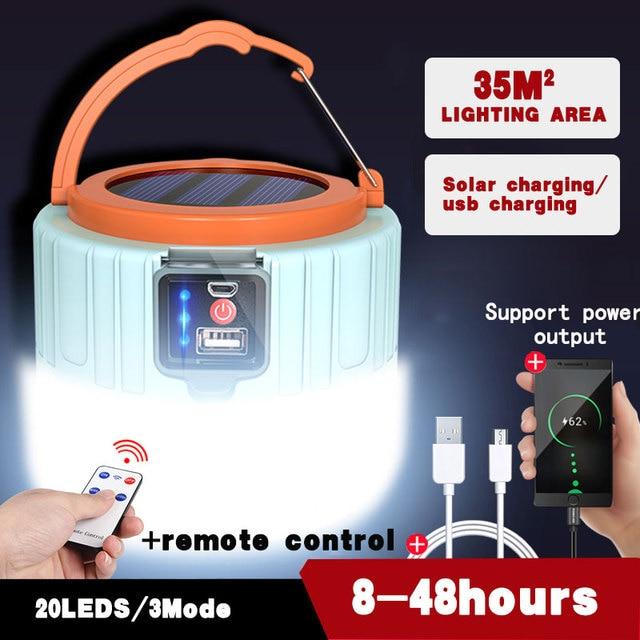1Pc LED Solar Charging Bulb Energy Saving Bulb Lamp Night Market Lamp Mobile Outdoor Camping Solar Power Outage Emergency Light