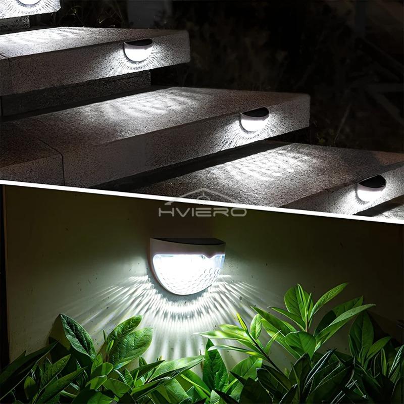LED Solar Fence Lights Outdoor IP65 Waterproof Wall Lights Corrugated Lights for Fence Terrace Garden Path Decorative Lights