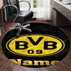 Brugerdefineret Navn Borussia Dortmund Printet Rund Tæppe Stol Tæppe Område Tæppe Entré Dørmåtter, til Kontorstol Stue Soveværelse Køkken Rum.