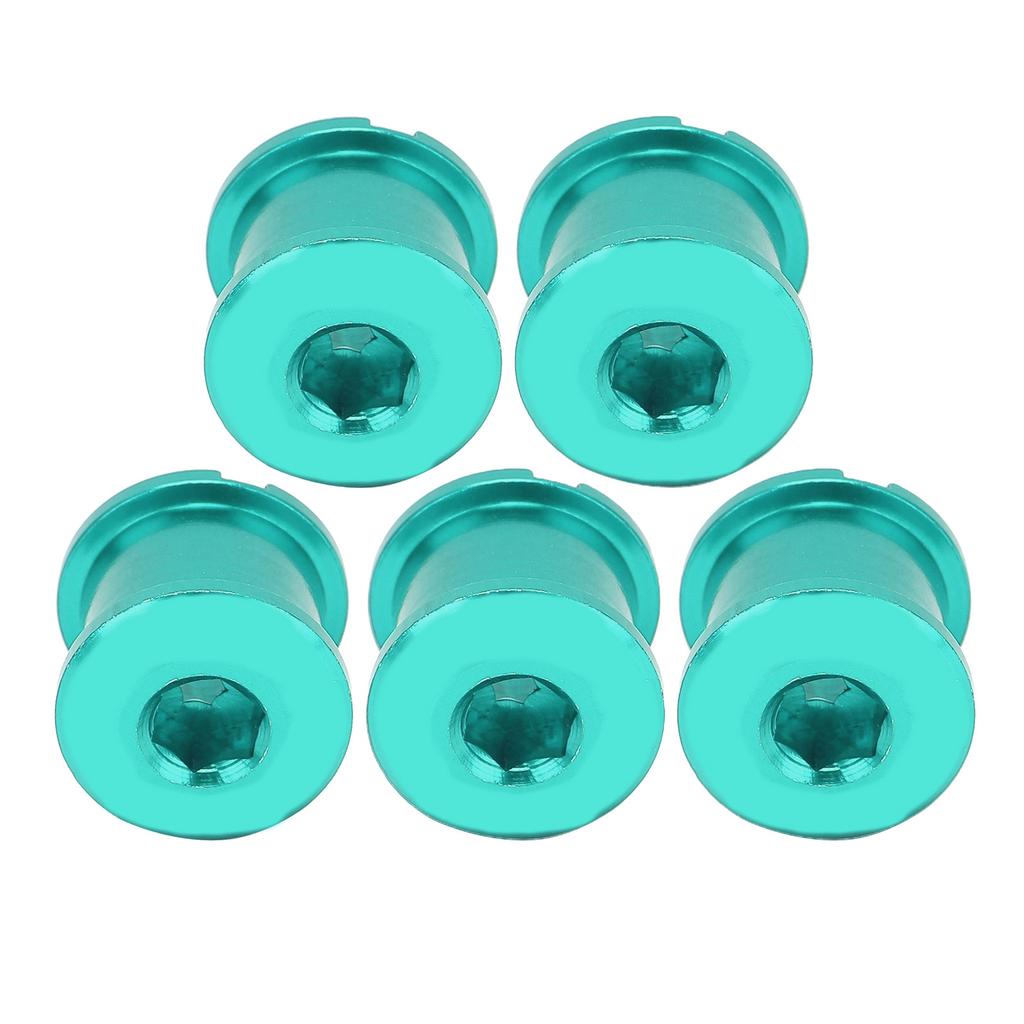 5pcs MTB Bicycle Chainwheel Screw Double Chainring Crankset Bolt 7075 Aluminum Disc ScrewsGreen