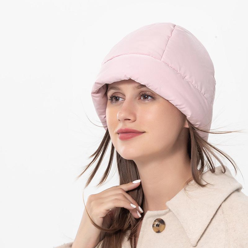 European & American Fleece-lined Windproof Winter Hat - Warm & Thick Feather Velvet Sleep Cap