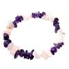 Elastic Bracelet with Pearl Chips In Amethyst and Rose Quartz Anti Stress - 50mm