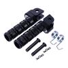 Knurled Motorcycle Foot Pegs with Forked Mounting-Hole End, Machined Aluminum Assembly for Replacement Projects