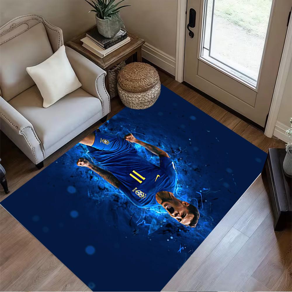 Brazilian Football Star Area Rug Design for Bedrooms Dining Room Dormitory Foyer Antislip Carpet Office home decor