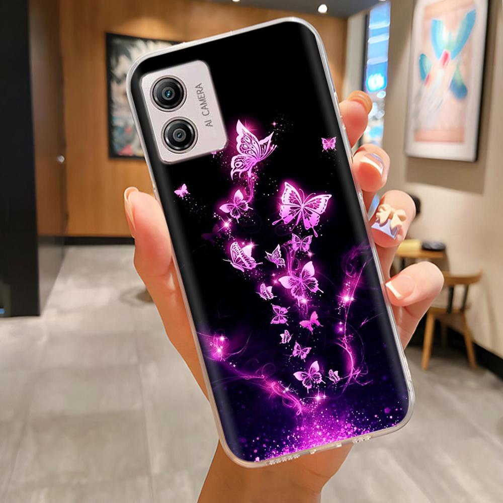 Etui Do Motorola Moto E13 Miękki Przezroczysty TPU Silikonowy Uroczy Kreskówkowy Panda Tylna Pokrywa Do Moto E13 motoE13 Futerały Etui Odporne Na Wstrząsy