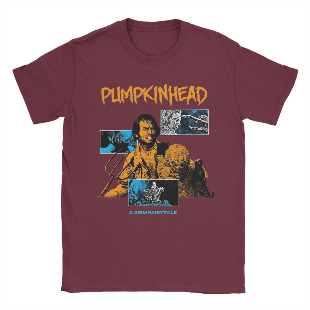 Pumpkinhead T Shirts for Men Pure Cotton Vintage TShirts Round Neck Tee Shirt Short Sleeve Tops Original