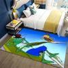Cartoon Cricket Bee Green Leaf Summer Scene Print Area Rug Non‑Slip Rectangular Floor Mat Home Decor
